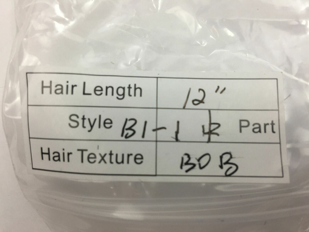 12-Inch Human Hair Lace Front Wig Straight Bob Middle Part Dark Brown