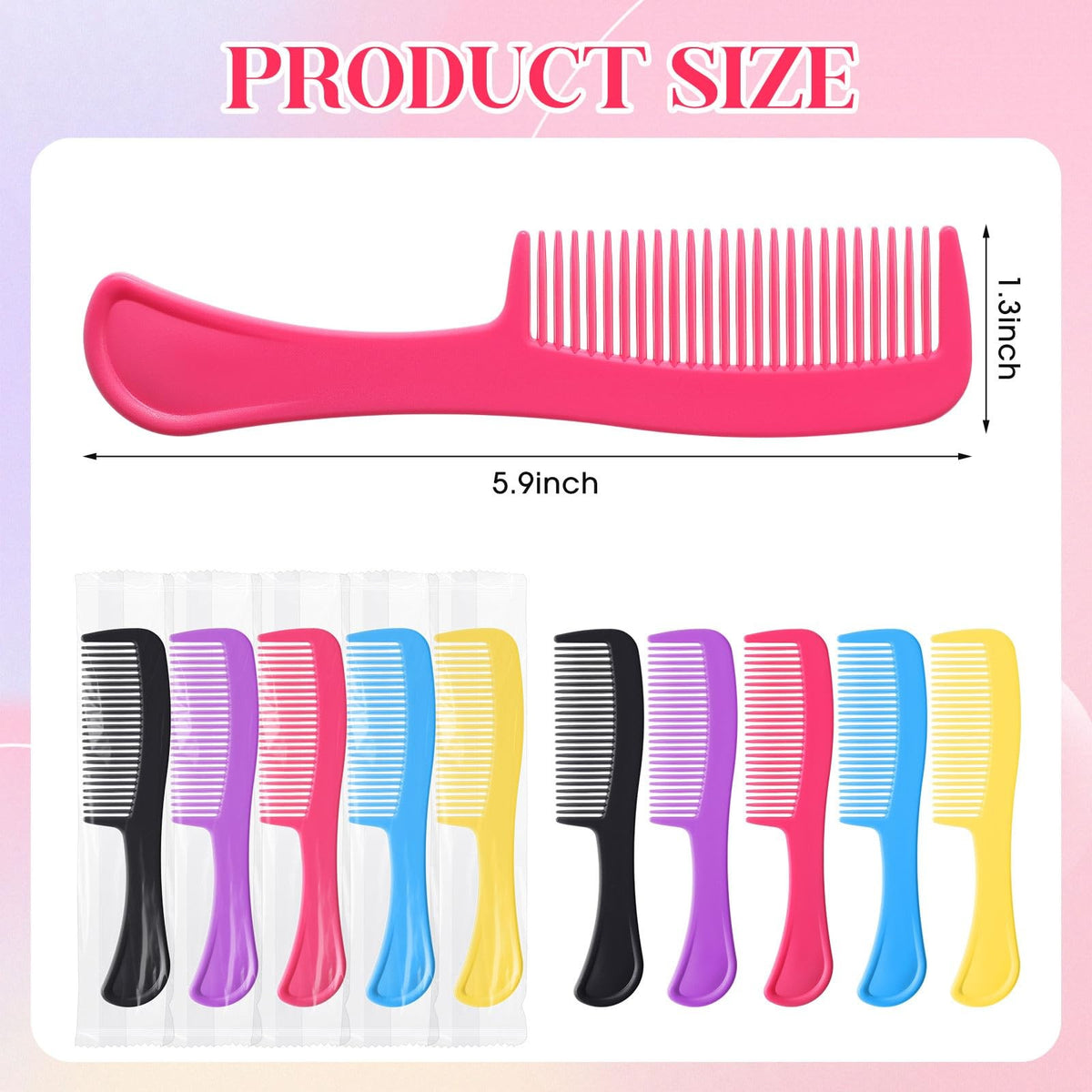 Bulk Plastic Hair Combs Set 15cm Travel Pocket Comb for Women & Men