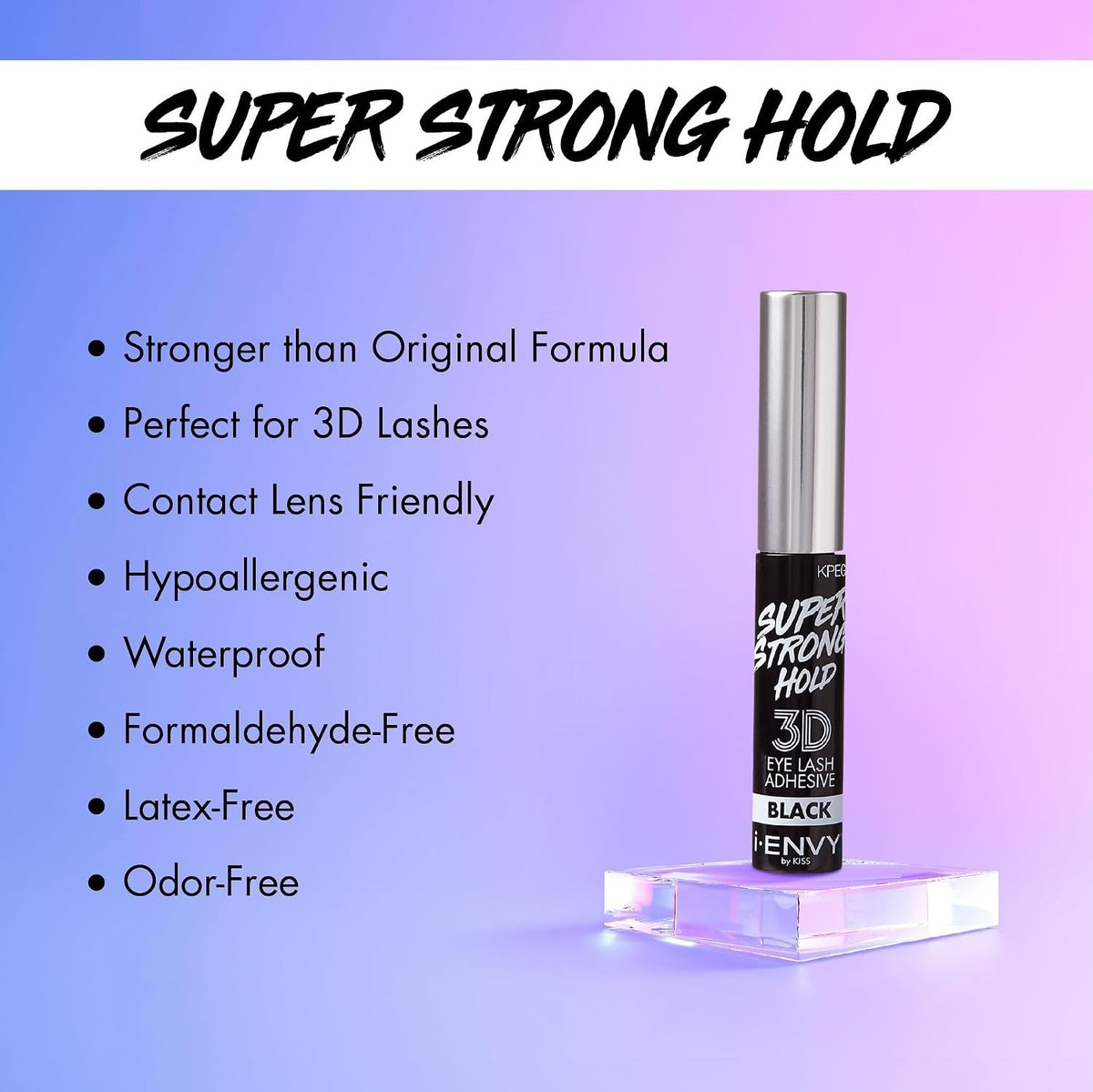 Waterproof Lash Adhesive with Brush-On Applicator - Latex & Formaldehyde Free
