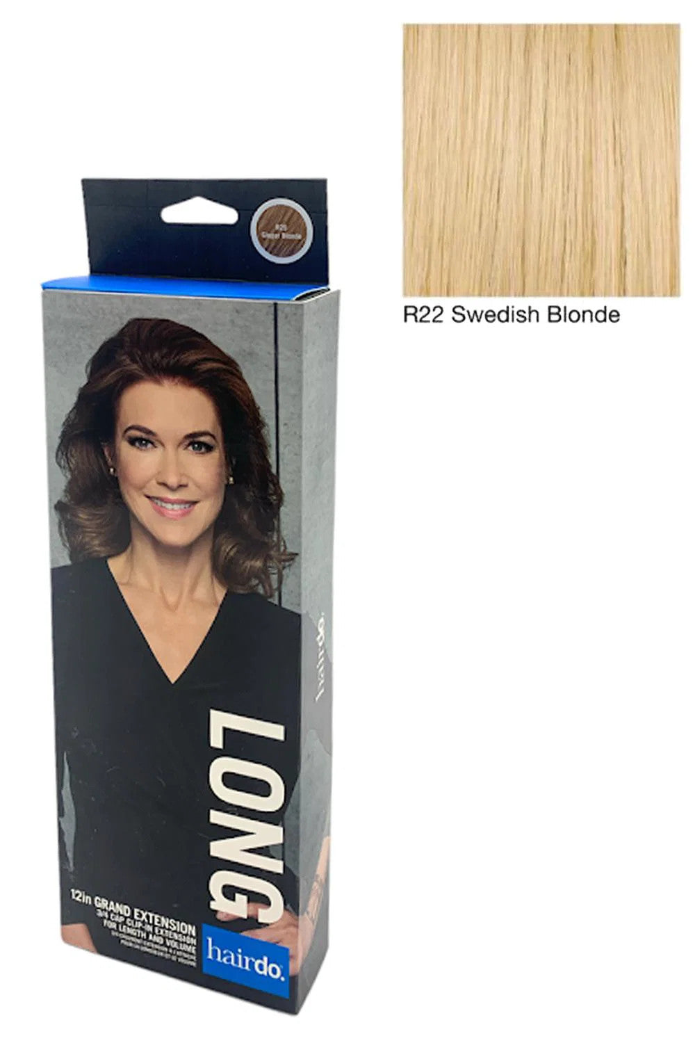 12-Inch Clip-In Hair Extension Swedish Blonde - Heat Friendly, 3/4 Cap