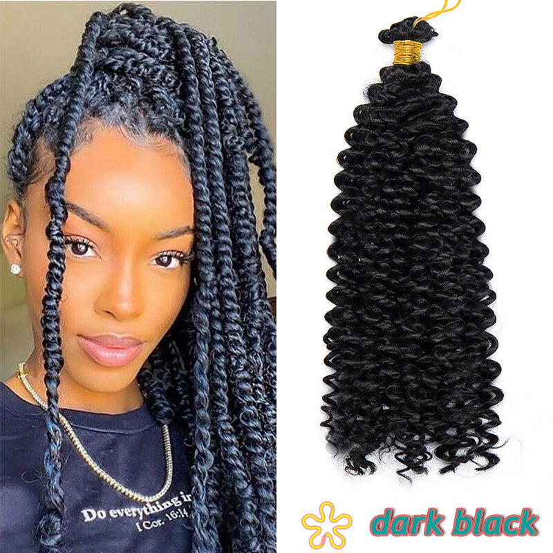 14-Inch Water Wave Crochet Hair Extensions for Black Women - Synthetic Braids