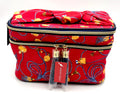 Double Layer Makeup Train Case with Handle & Built-in Mirror