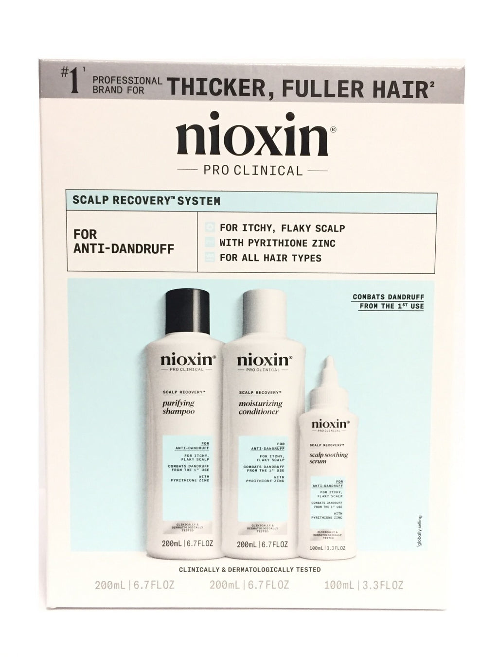 Nioxin Scalp Recovery Anti-Dandruff Hair Treatment Set - 3 Pack
