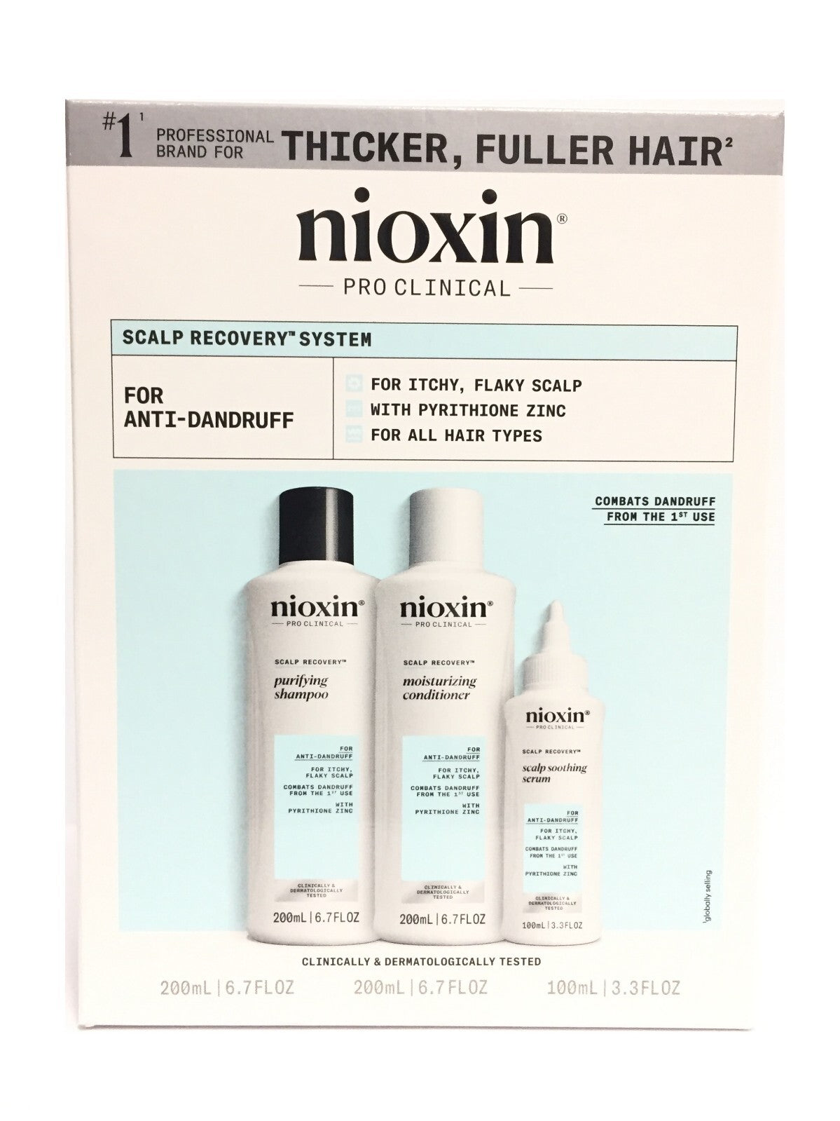 Nioxin Scalp Recovery Anti-Dandruff Hair Treatment Set - 3 Pack