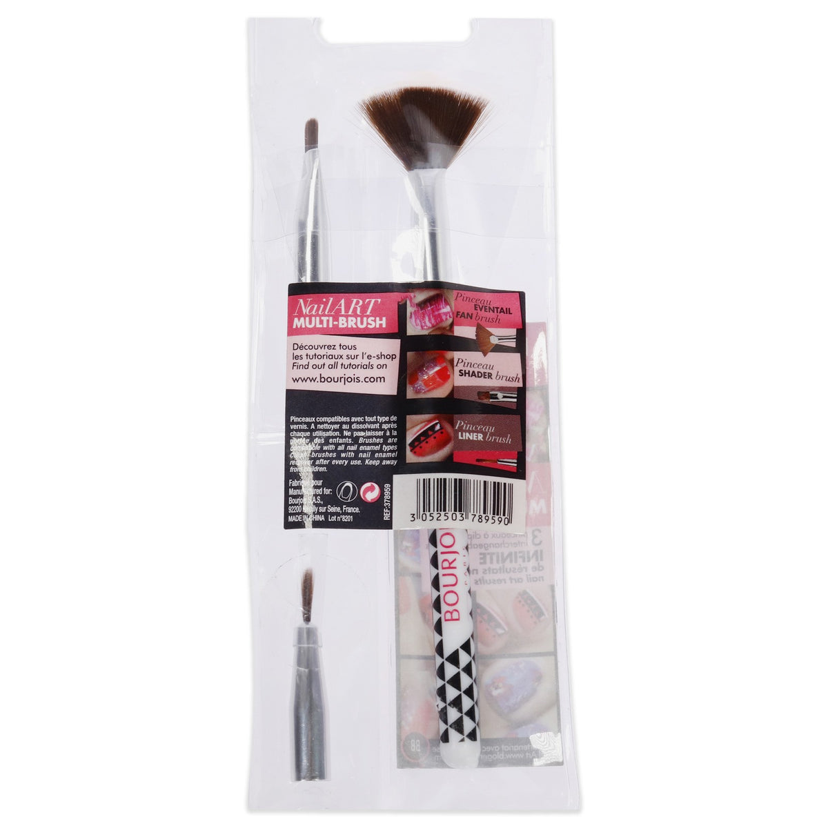 Multi-Brush Nail Art Set for Women - 3 Pc Professional Nail Art Tools