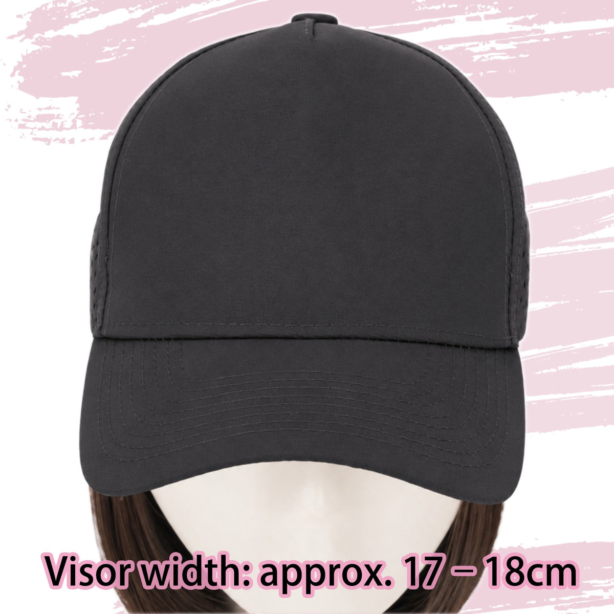 Quick Dry Baseball Cap with Attached Synthetic Hair for Women - Casual Summer Style