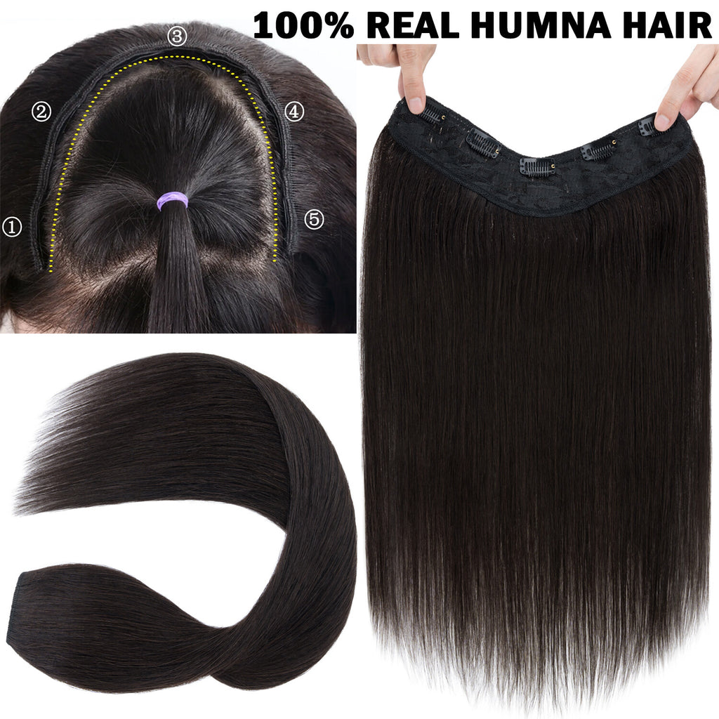U Shape Full Head Remy Human Hair Extensions - One Piece Clip-In Weft