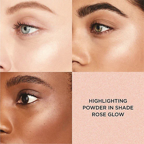 Highlighting Powder Rose Glow - Universal Face Highlighter for All Skin Tones