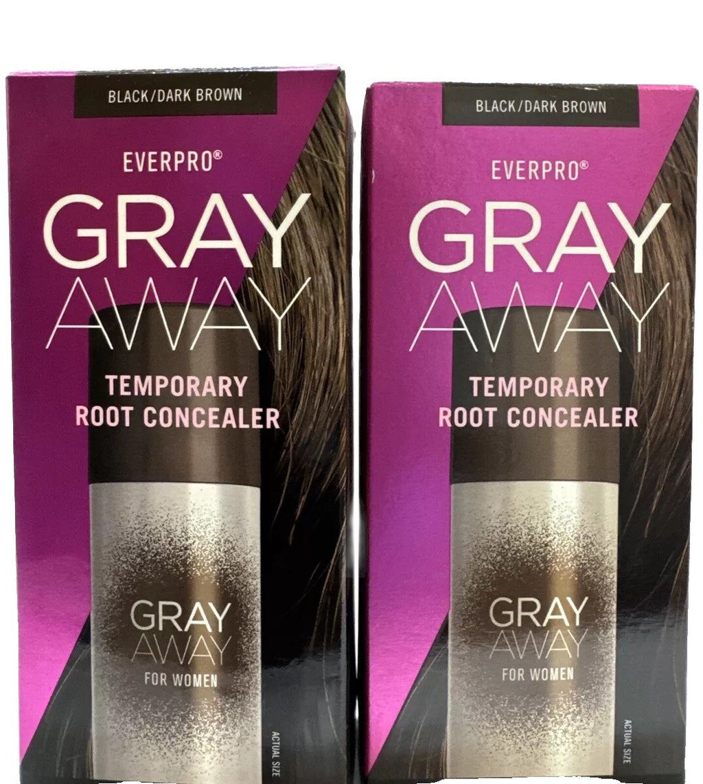 Everpro Gray Away Root Concealer Spray for Dark Hair 1.5oz — Pack of 2