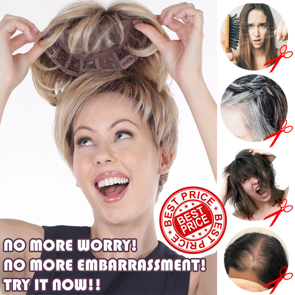 Clip-In Human Hair Topper for Thinning Hair 8x10in Natural Remy Hair