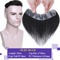 Mens Human Hair Toupee Hair Replacement System with PU Skin Base