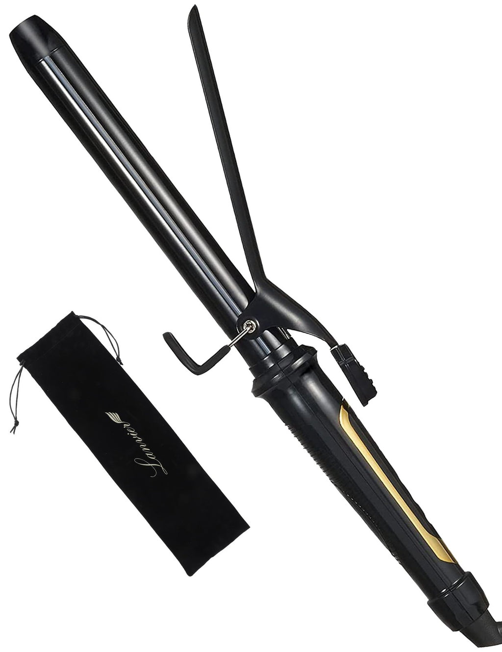 Extra Long 1 Inch Ceramic Tourmaline Curling Iron for Long Hair - Professional Styling Tool