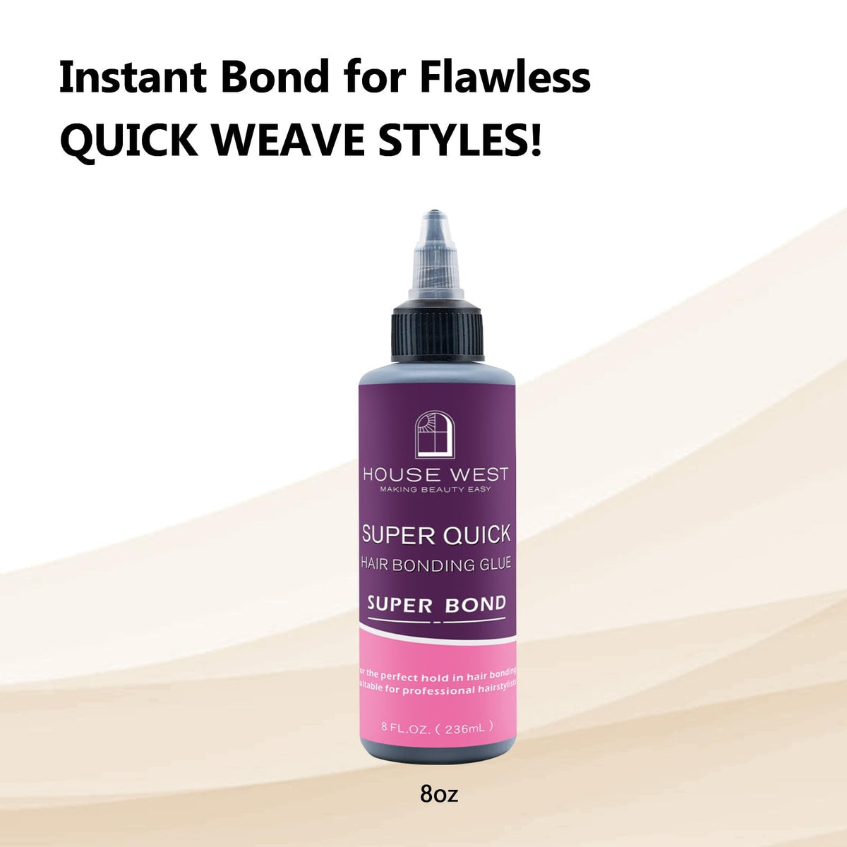 Professional Hair Bonding Glue for Quick Weaves - 8oz Fast Drying, Natural Latex Formula