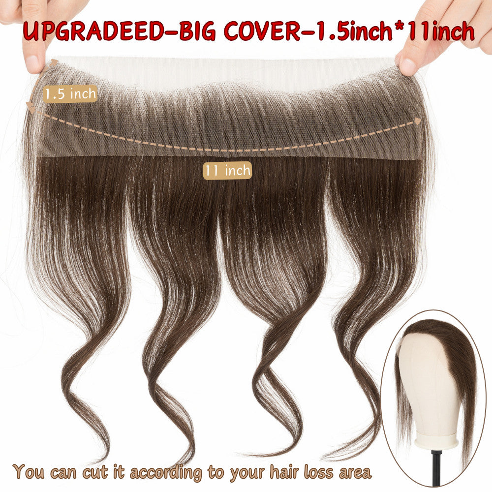 Human Hair Topper with Lace Base - Full Lace Hairpiece for Women