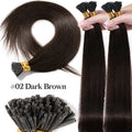 Remy Human Hair Extensions I-Tip Stick Tips Balayage & Solid Colors