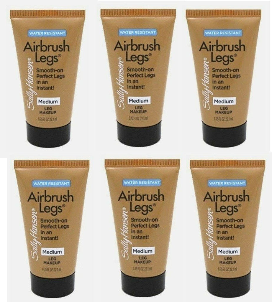 (6 Pack) Sally Hansen Airbrush Legs Makeup - Medium, Travel Size Tube 0.75oz