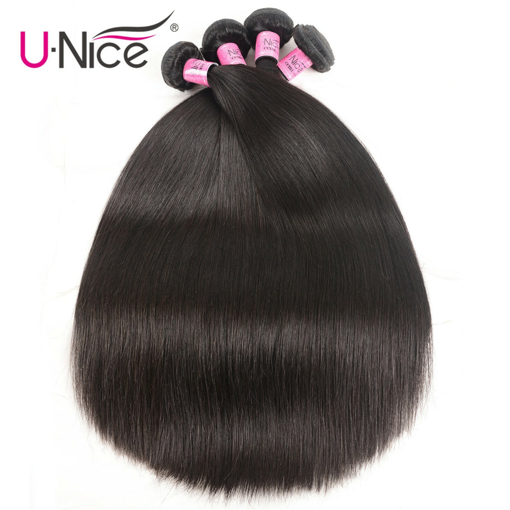 Human Hair Extensions 3 Bundles Virgin Straight Weaves for Full Head