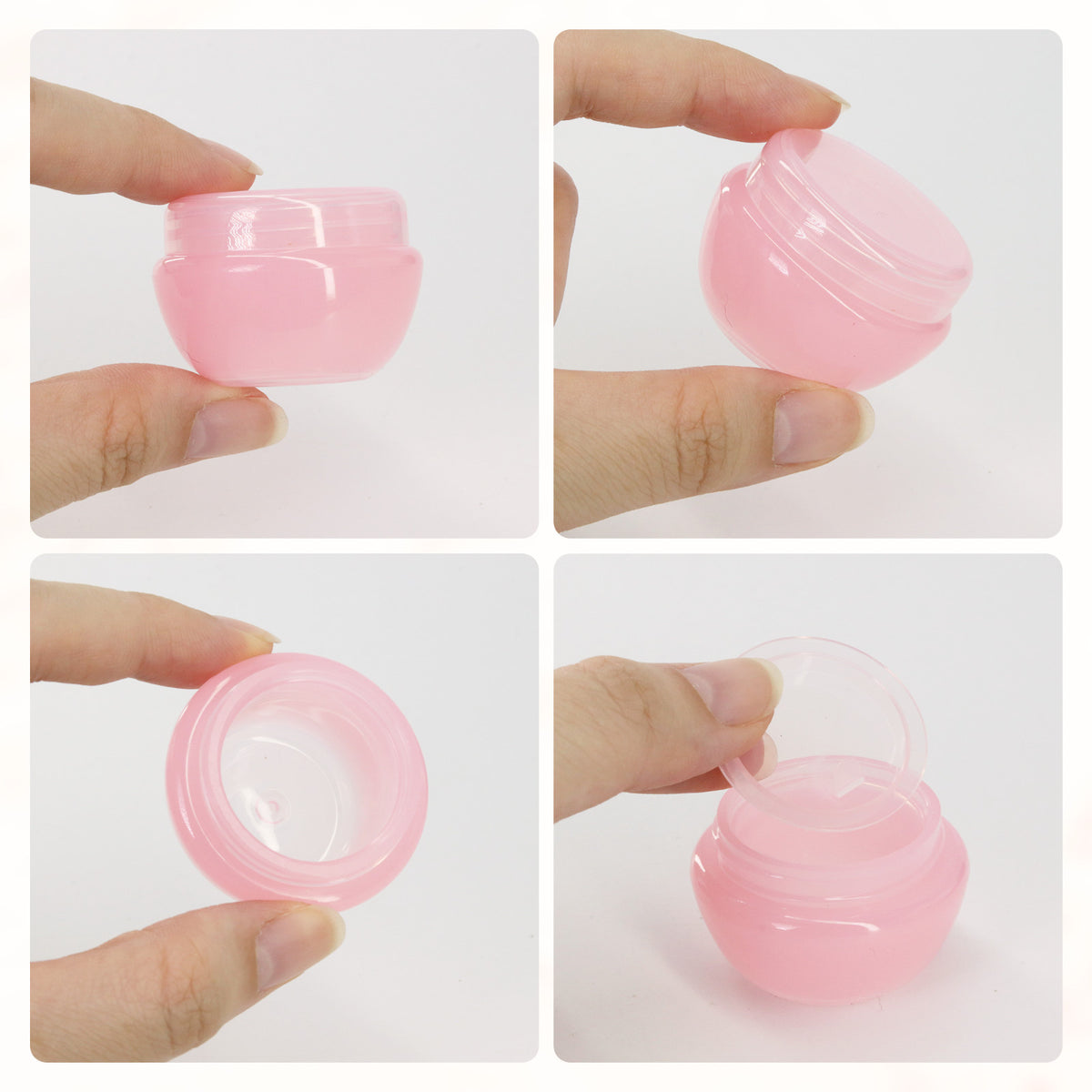 12 Pack 10ML Cosmetic Sample Jars with Inner Liners - Pink, Acrylic, Reusable