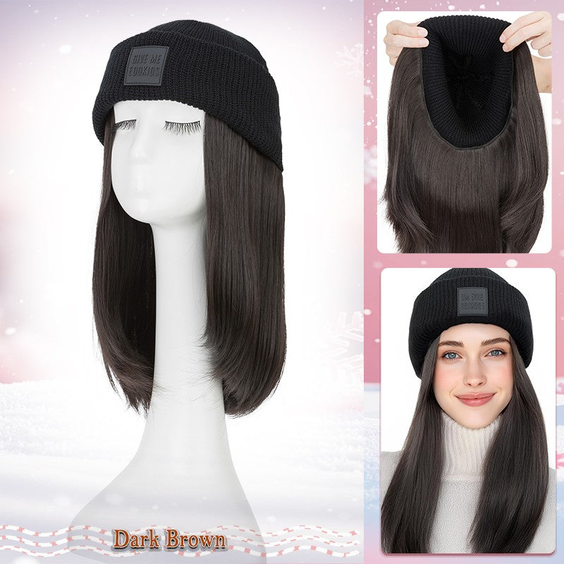 Multi-Color Synthetic Wavy & Straight Wig Baseball Cap Hat for Cosplay & Casual Wear