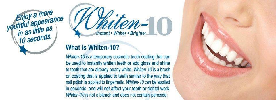Whiten-10 Hollywood White Tooth Whitening Gel Pen for Artificial Teeth