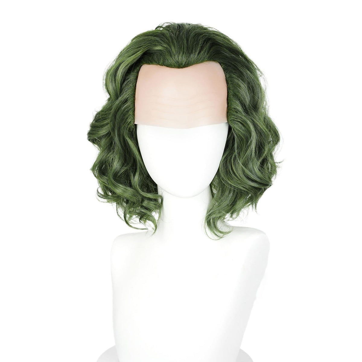 Green Wavy Synthetic Wig for Men Halloween Costume Party Cosplay