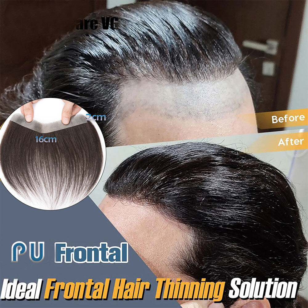 Men's Human Hair Toupee Full Skin Thin Skin PU System - Natural Look & Reusable