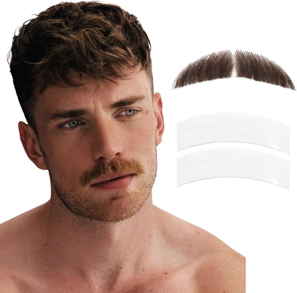 Realistic Handmade Mustache Fake Beard for Cosplay and Costume - Natural Hair Finish