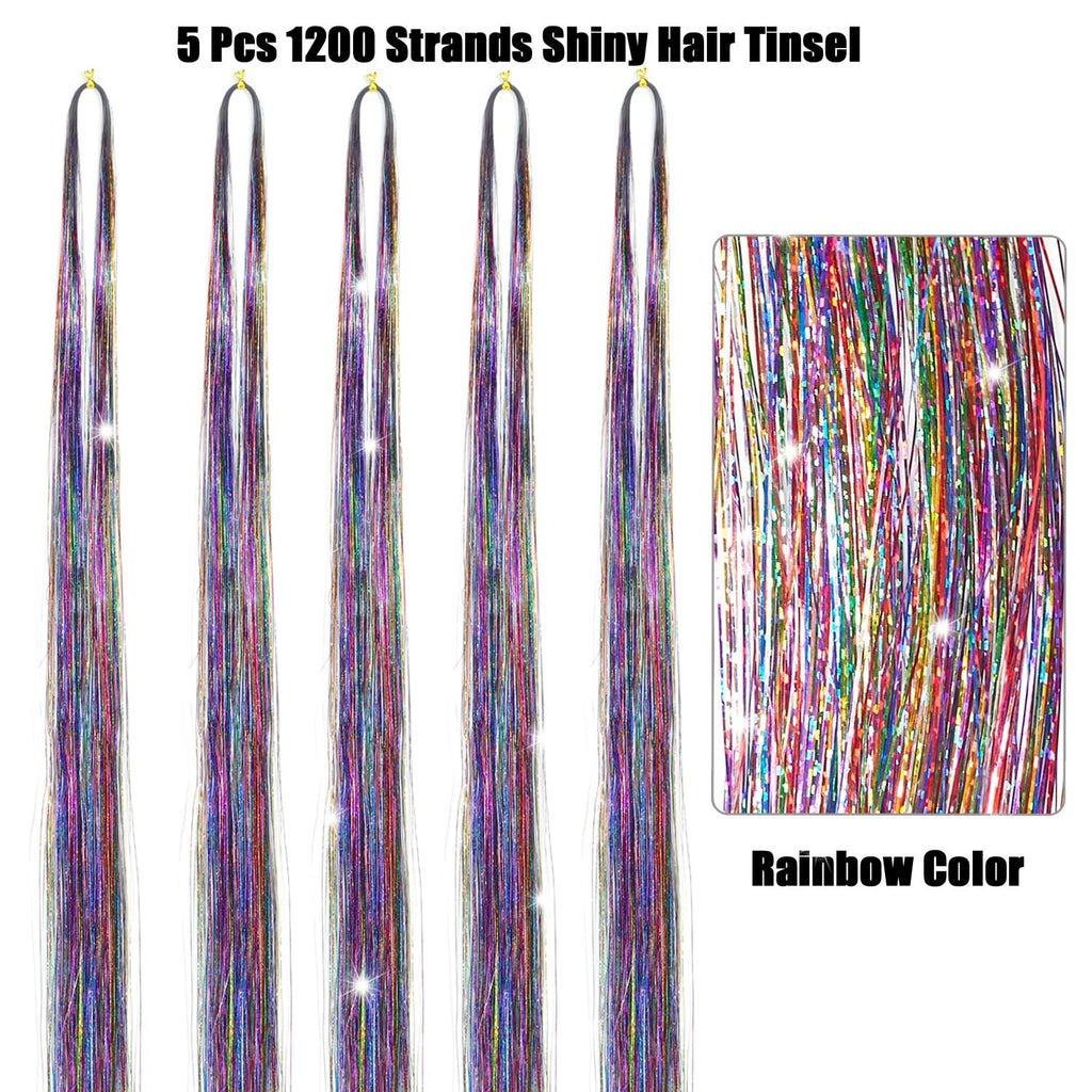 Colorful Tinsel Hair Extensions 48 Inch Heat Resistant & Customizable