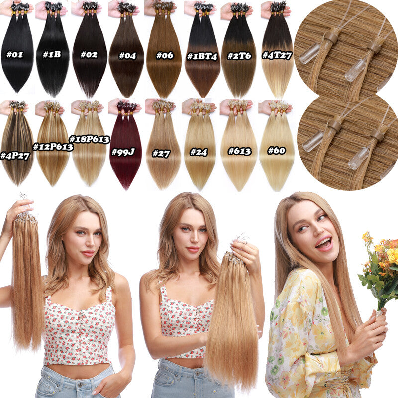 Micro Ring Hair Extensions - Remy Human Hair Beads & Loop Links