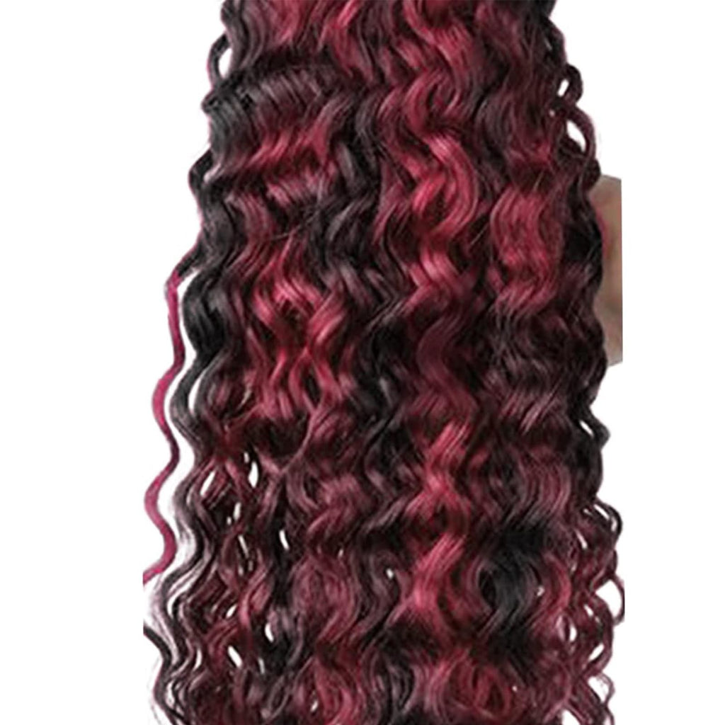 Brazilian Human Hair Bundles 18-22 Inch Jerry Curly Burgundy P1B/99J