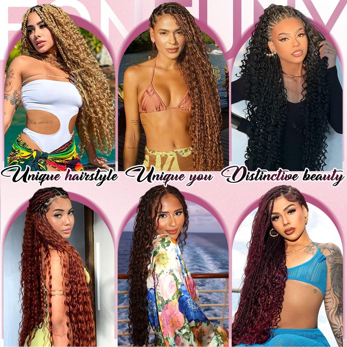 Human Braiding Hair for Boho Braids 20 Inch 120G Highlight Balayage Deep Wave