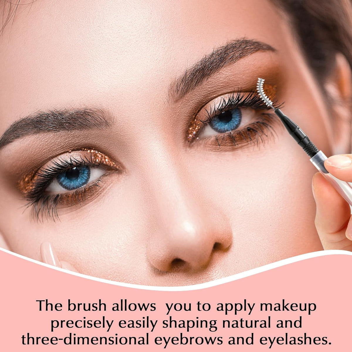 120Pcs Micro Eyebrow Brush with Cap for Brow and Lash Grooming