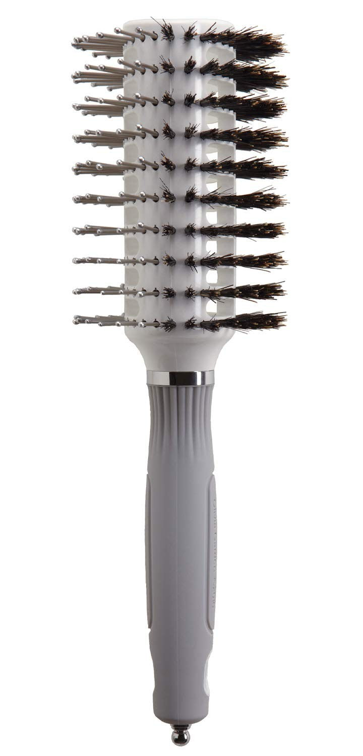 Oval Twin Hair Brush with Boar Bristles - Smooth & Shine Styling Tool