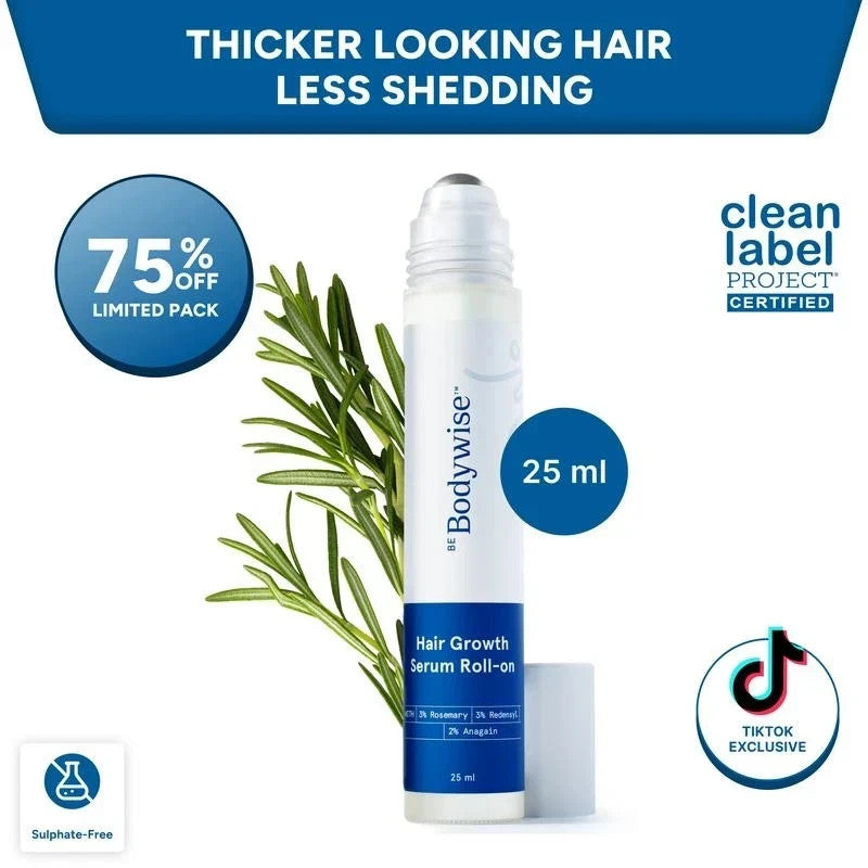 Hair Density Serum Roll-On for Thicker Hair - 3 Pack, 25ml Each