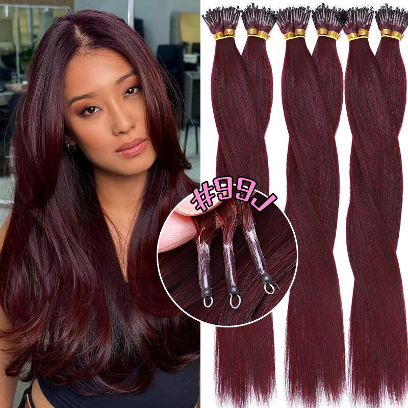 150g Human Hair Extensions with Nano Rings - Thick Ombre Micro Loop Beads
