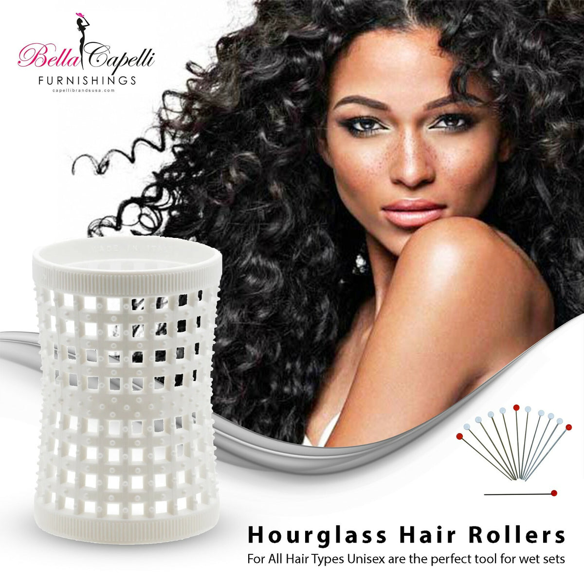 Mini Pink Hair Rollers Set - Natural Fast-Dry Curlers for Bouncy Voluminous Hair