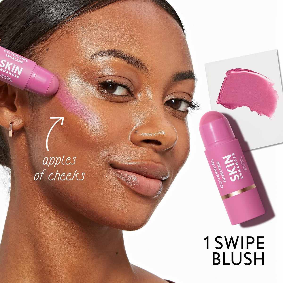 Covergirl Trublend Skin Enhancer Blush Balm Stick 250 Sleepy Mauve - Hydrating & Buildable