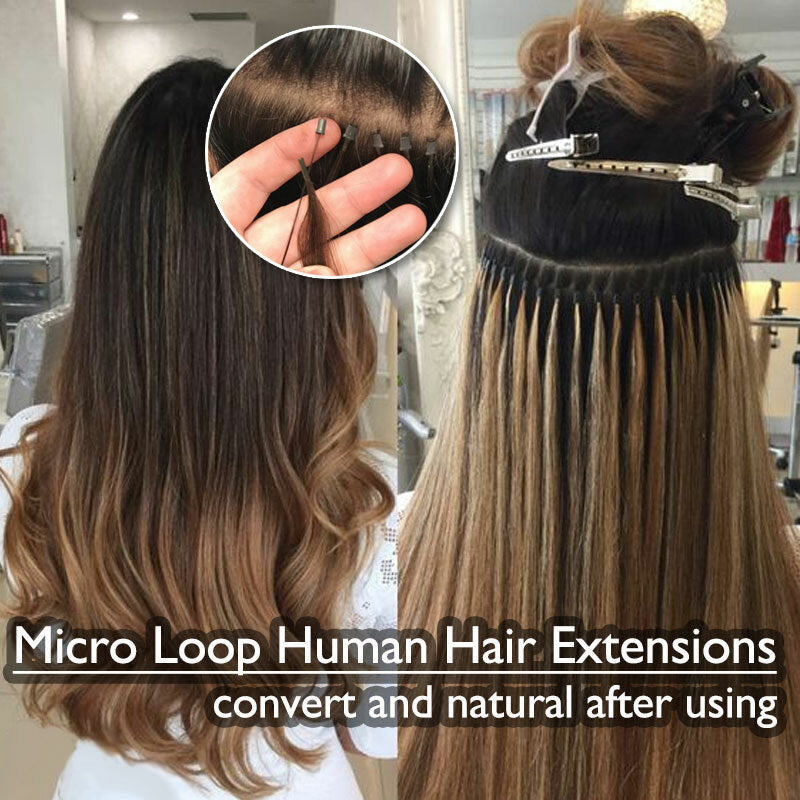 Micro Loop Hair Extensions 300PCS - Remy Human Hair for Natural Look