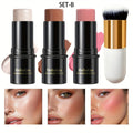 4PCS Cream Contour Stick Kit - Matte Waterproof Blush Highlighter Bronzer Set