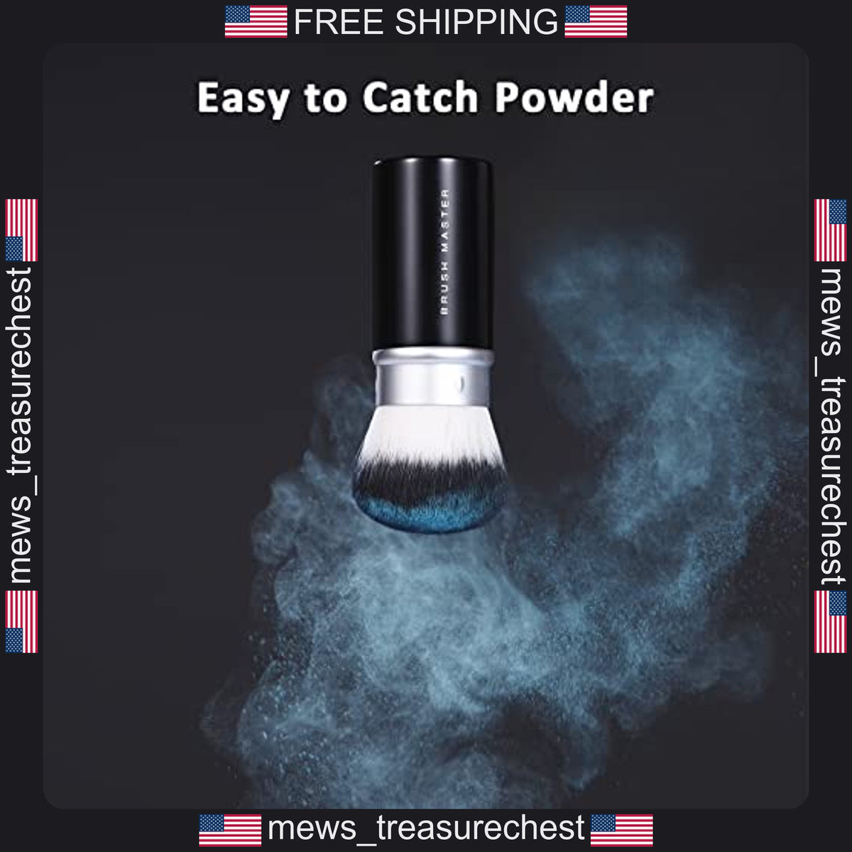 Travel Retractable Kabuki Brush for Blush, Foundation & Powder