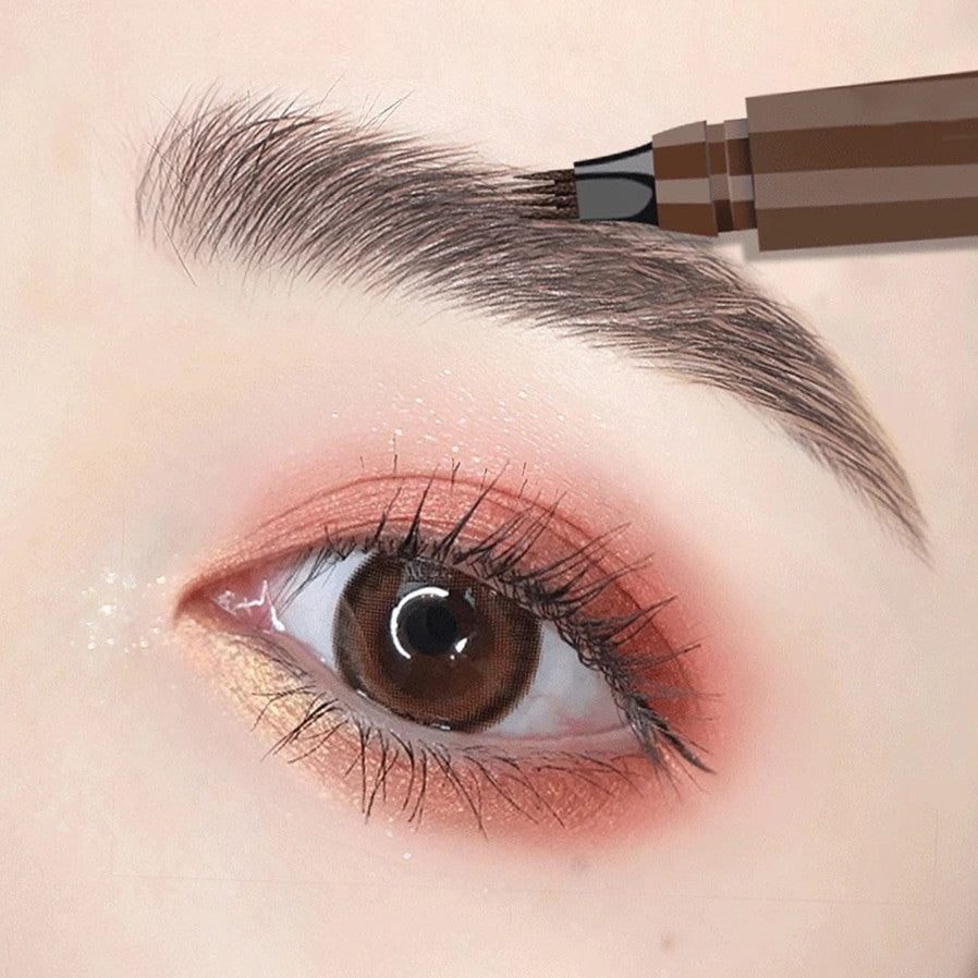 Waterproof Long-Lasting Four-Pronged Eyebrow Pencil for Natural Makeup