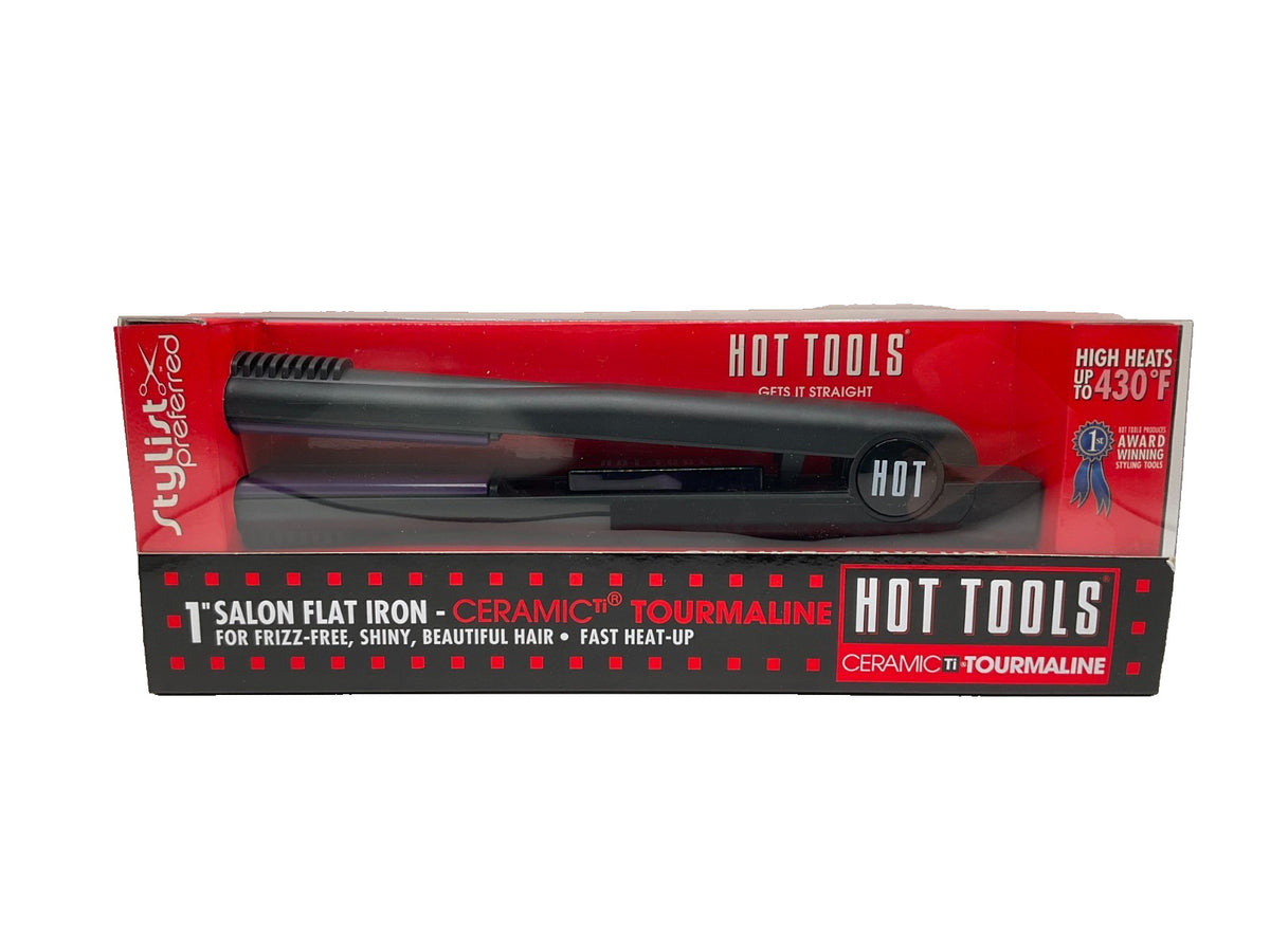 CeramicTourmaline 1-Inch Flat Iron for Frizz-Free, Shiny Hair