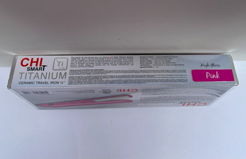 CHI Smart Titanium Ceramic Travel Iron Pink 3/4-Inch Plates CS1183