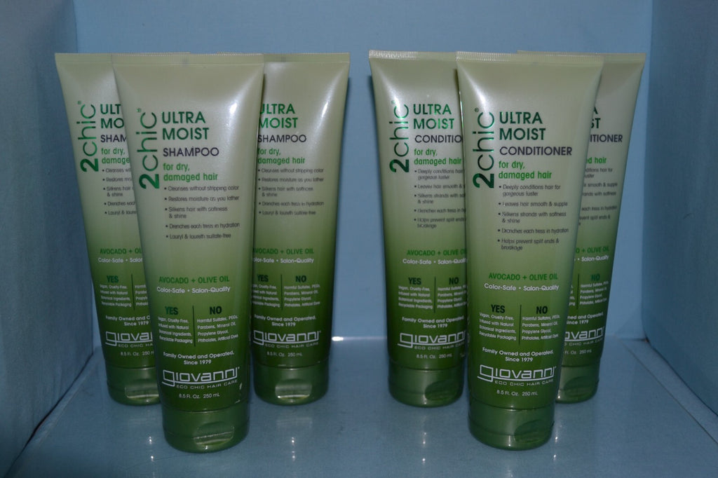 Giovanni 2chic Ultra Moist Shampoo & Conditioner Set for Dry Damaged Hair - 8.5 fl oz