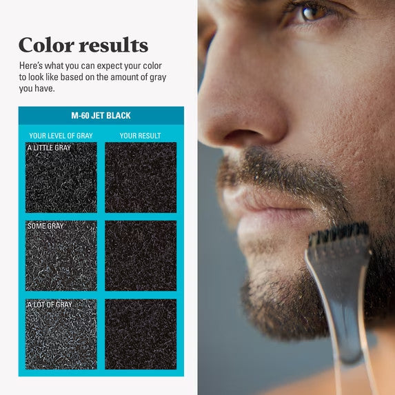 Mustache & Beard Hair Color Jet Black 3-Pack for Gray Coverage