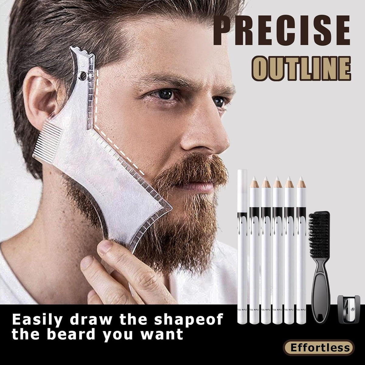 White Barber Pencil for Hairline & Beard Shaping - Precise Lineup Tool