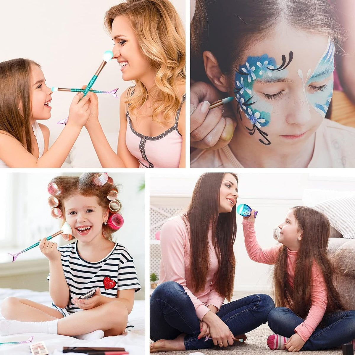 11-Piece Makeup Brush Set for Kids Teens and Women - Colorful & Soft