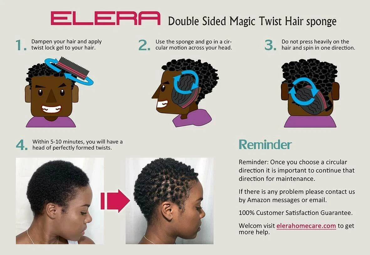 2 Black Curl Definition Sponges for Afro Hair - Texturizing & Styling