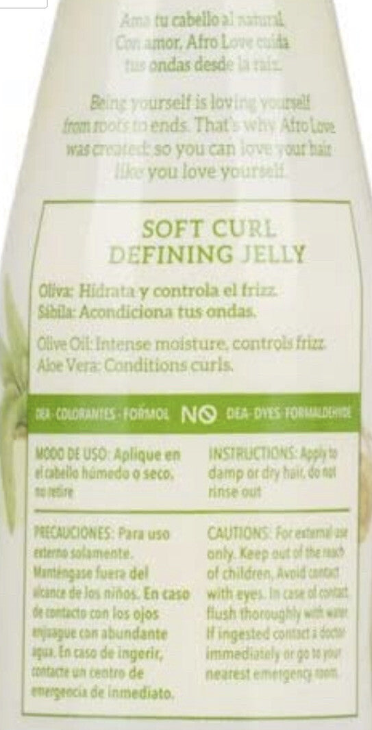 Afro Love Soft Curl Defining Gel for Frizz Control - 10oz