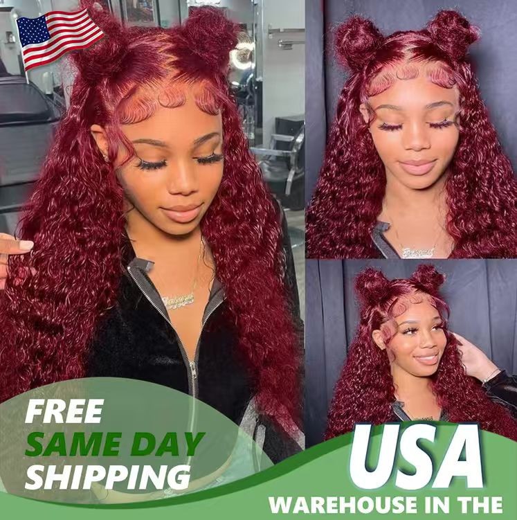 Brazilian Virgin Burgundy Human Hair Wig 200% Density 5x5 Lace Closure